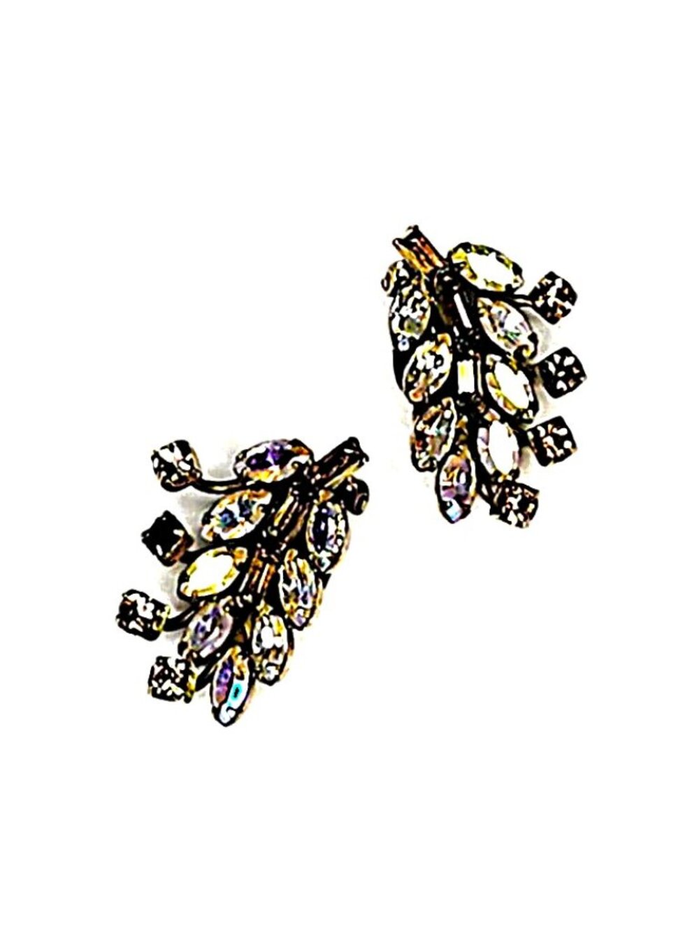 Sherman Aurora Borealis clip-on earrings